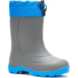 Kamik Snobuster 1, Snow Boots for Kids, Warm + Waterproof Kids Boots(Charcoal/Blue)