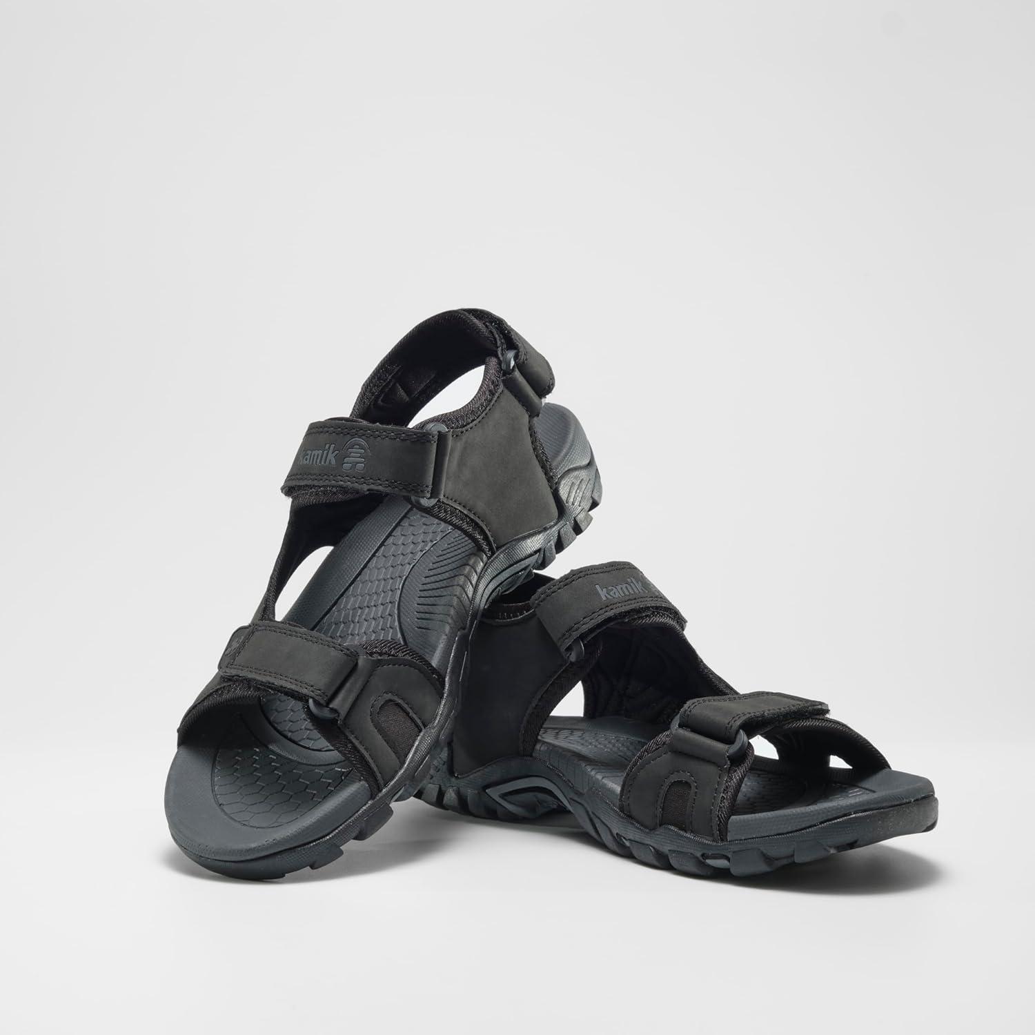 imageKamik Mens Ankle Strap SandalsBlack