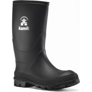 Kamik Stomp Kids Rain Boots, 100% Waterproof Kids Boots(Black)