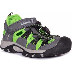 Kamik Unisex Kid’s Closed Sandals, 14 Little Kid(Grey Charcoal Lime Cl2)