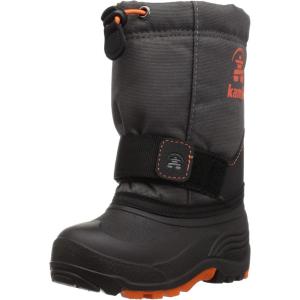 Kamik Kids Rocket Insulated Winter Boots,Charcoal/Flame,13