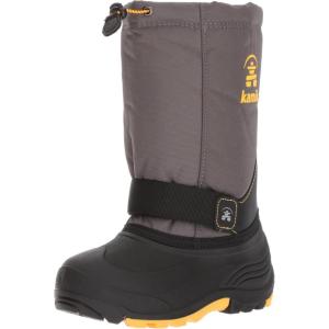 Kamik Unisex-Child Rocket Snow Boot(Charcoal/Yellow)