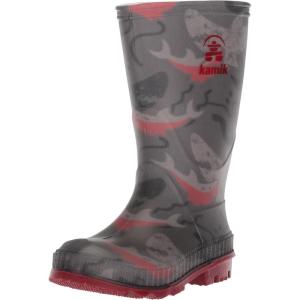 Kamik Unisex-Child Stomp2 Rain Boot(Charcoal/Red)