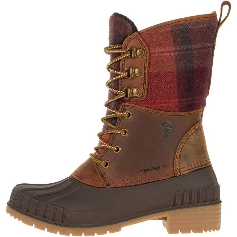 imageKamik Womens Sienna 2 Winter BootDark BrownRed Plaid